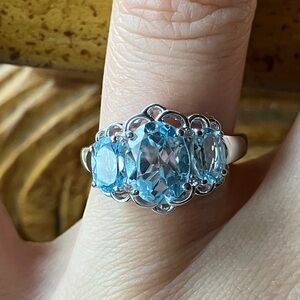 Sky Blue Topaz Sterling Silver Ring Size 6